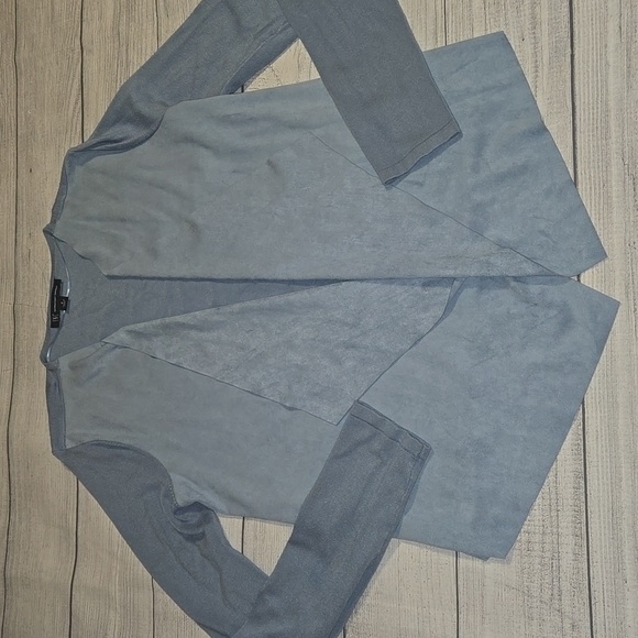 INC International Concepts Faux Suede Open Front Cardigan Light Blue Size M - Picture 1 of 8
